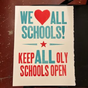 We Love All Schools! Poster