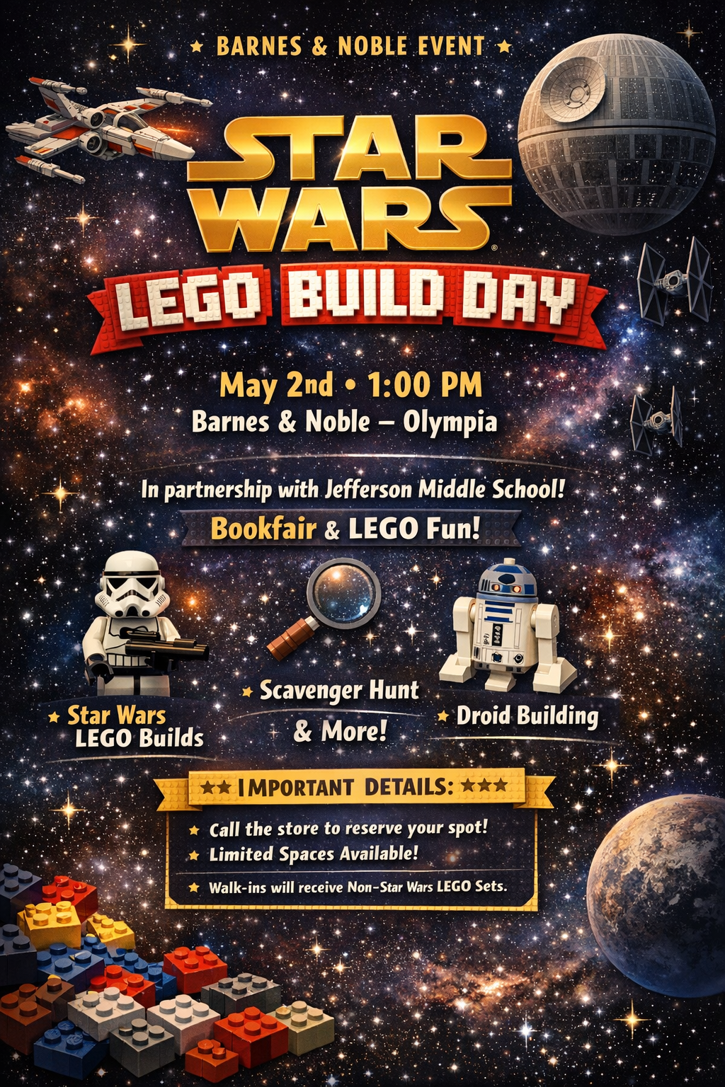 JMS and Barnes & Noble Book Fair and Lego Build
